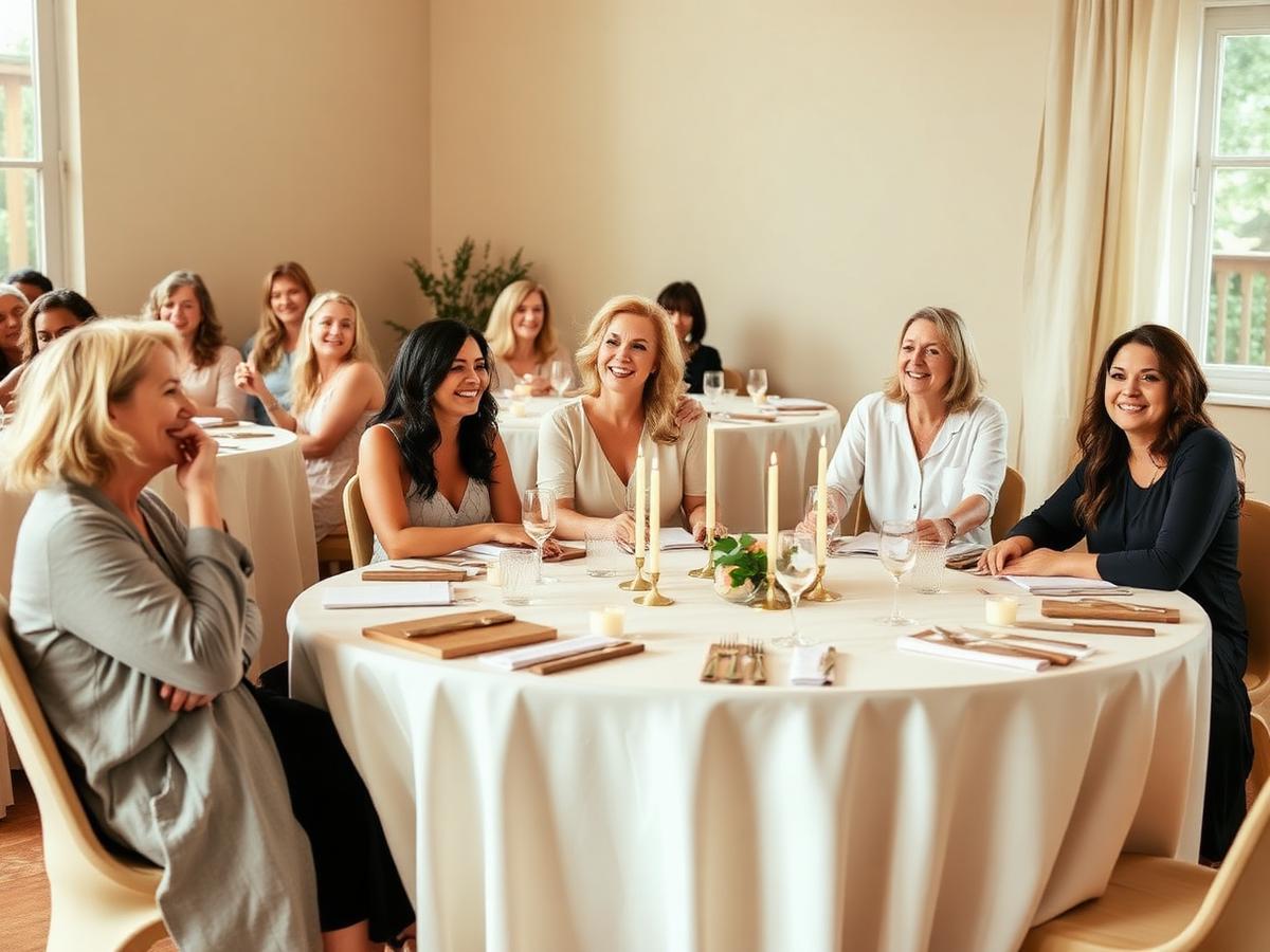 Women gathered at an event venue