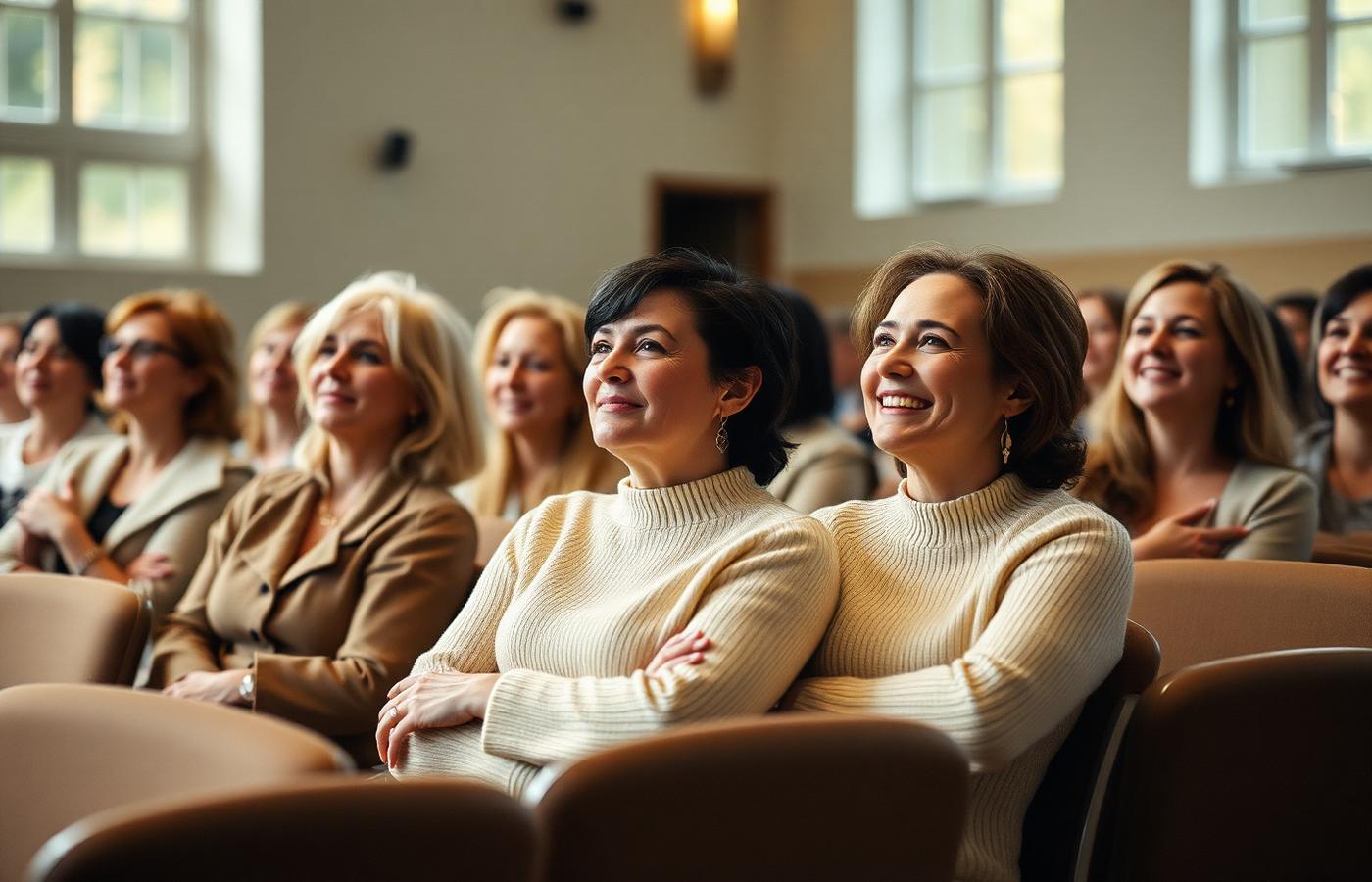 Women listening attentively at a faith-based conference